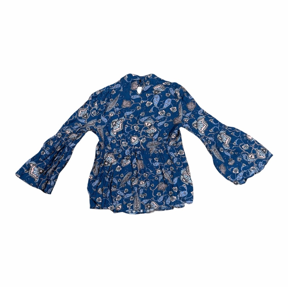 a.n.a Blue Floral Women's Blouse